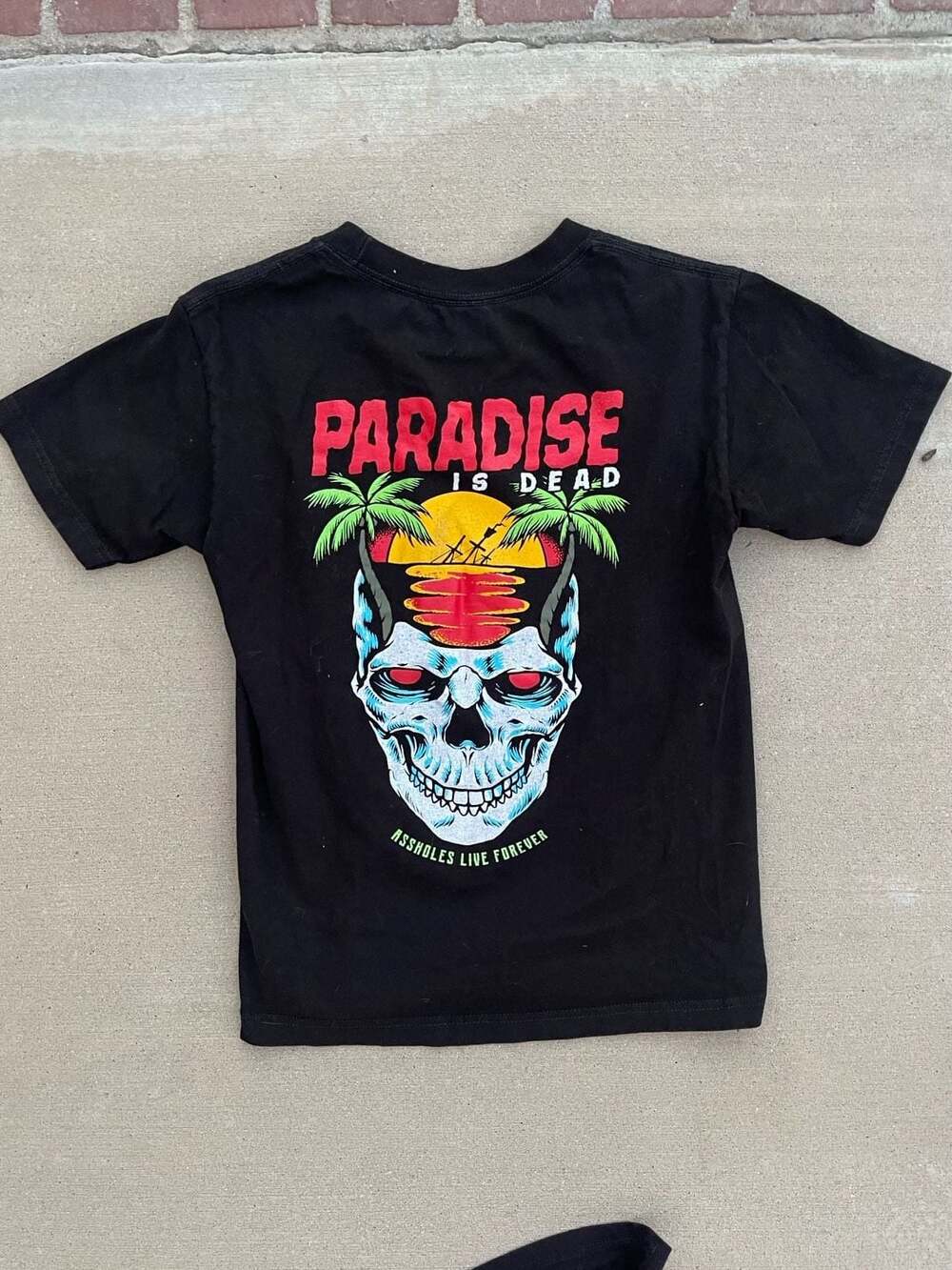 Linda Finegold 'Paradise is Dead' Graphic T-Shirt